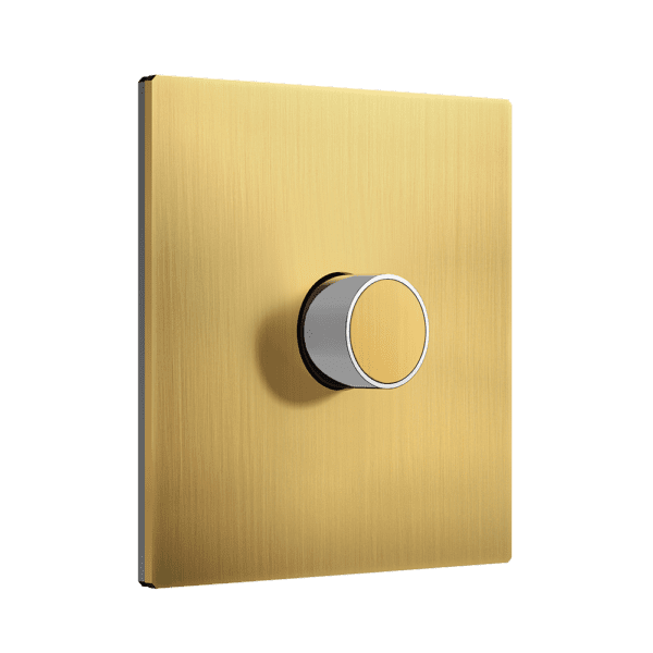 Ściemniacz uniwersalny 300W w ramce brushed golden brass z kolekcji Font 5.1/Bridge